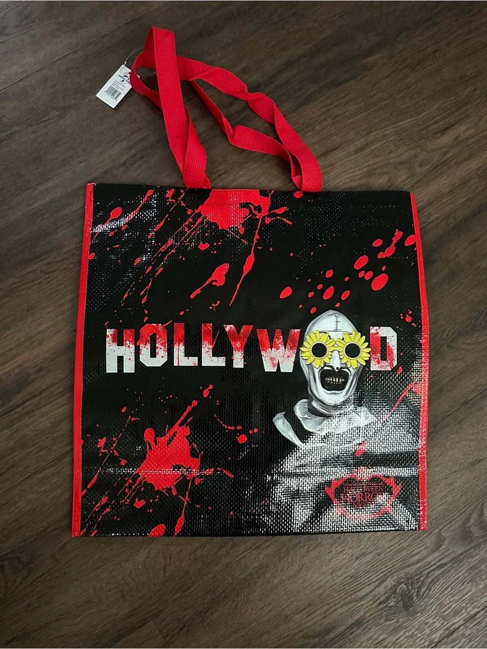 Halloween Horror Nights Hollywood 2026 Terrifier Art Tram Bloody Hollywood Tote